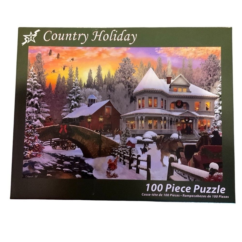 Jigsaw Puzzle Vermont Christmas Company Country Christmas 100 Piece